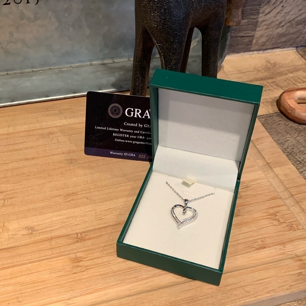 Open heart Moissanite necklace